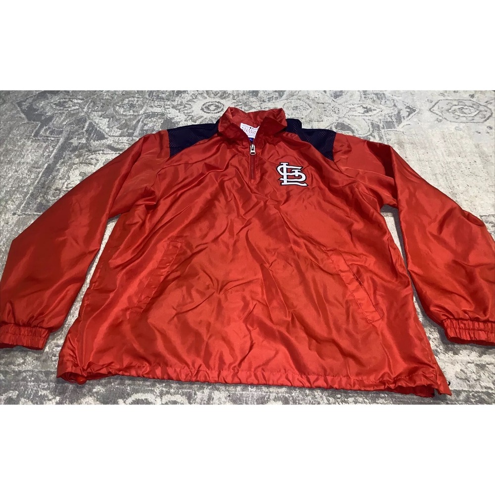 Men's St Louis Cardinals‎ Sz Large Pullover Windbreaker Jacket G-III Carl Banks